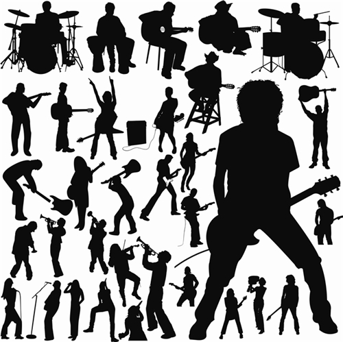 Musical Silhouettes Vector