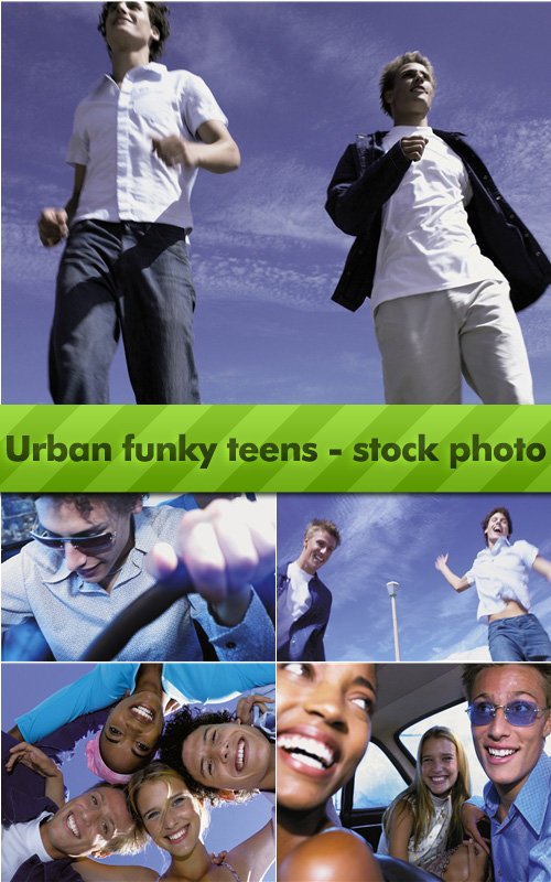 Funky urban teens - stock photo collection